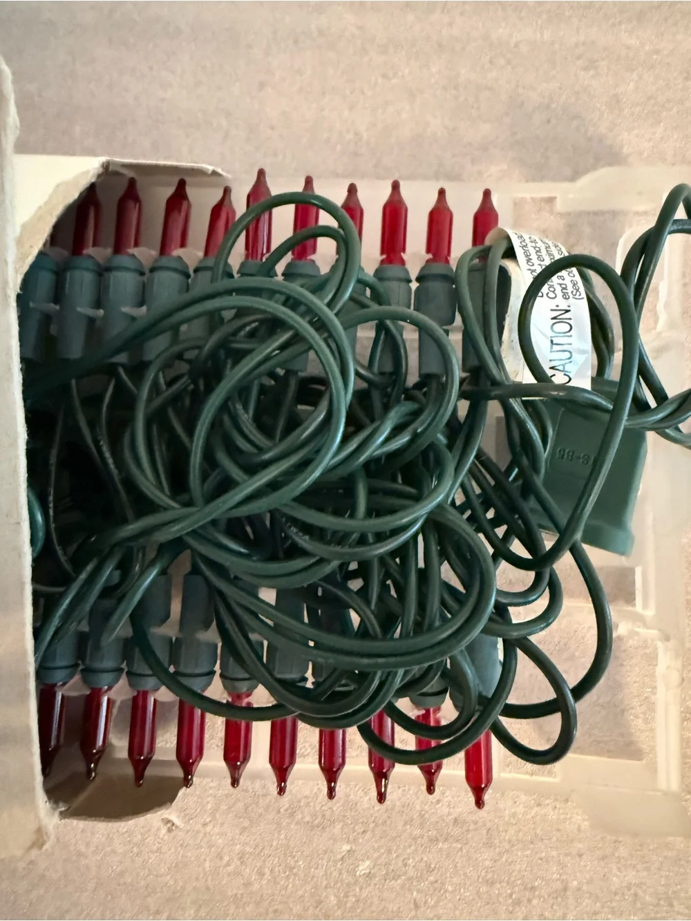 Vintage 1998 Red Christmas Holiday String Lights 200 Bulbs